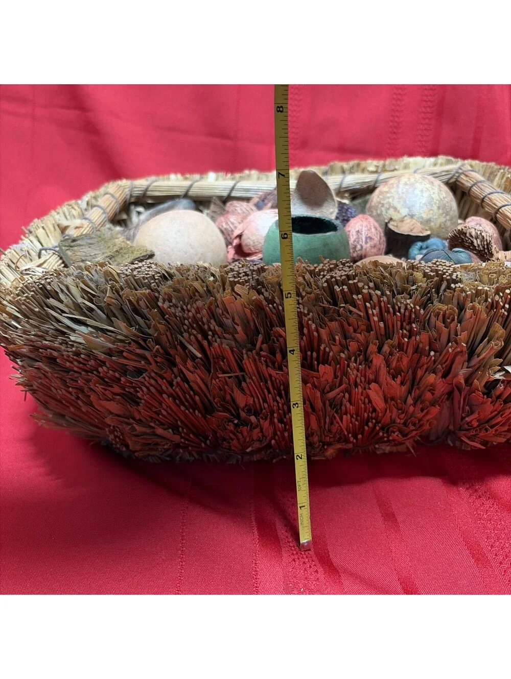 woven grass basket assortment of dried botanical potpourri